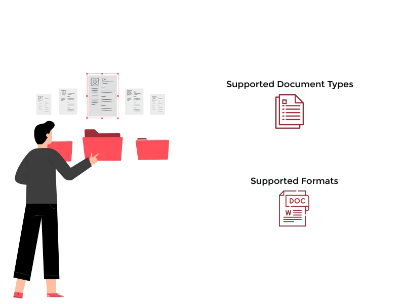 DMS for various formats, secure cloud storage, organized documents, supported types and formats